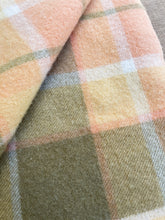 Load image into Gallery viewer, Apricot and Olive SINGLE New Zealand Wool Blanket.