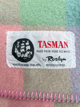 Load image into Gallery viewer, Pretty Pastel Check SINGLE Roslyn Woollen Mills Wool Blanket