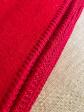 Load image into Gallery viewer, Thick Intense Red DOUBLE/QUEEN Wanganui Woollen Mills NZ Wool Blanket