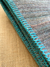 Load image into Gallery viewer, Mint/Grey Multicolour Yarn SINGLE Campfire New Zealand Wool Blanket
