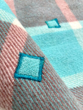 Load image into Gallery viewer, Turquoise & Taupe KING SINGLE New Zealand Wool Blanket