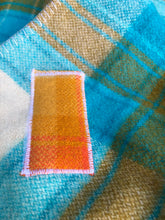 Load image into Gallery viewer, Retro Turquoise SINGLE super thick with patch repair - Fresh Retro Love NZ Wool Blankets
