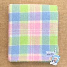 Load image into Gallery viewer, Fresh & Bright Check SINGLE New Zealand Wool Blanket