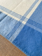 Load image into Gallery viewer, Blue & Cream Extra Thick with Unique Edge SINGLE NZ Wool Blanket
