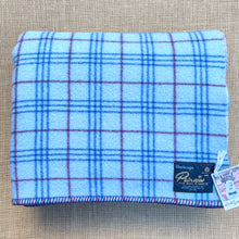 Load image into Gallery viewer, Thick Blue & Burgendy KING SINGLE New Zealand Wool Blanket