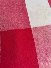 Load image into Gallery viewer, **BARGAIN** Flawed Red Check Onehunga KING SINGLE NZ Wool Blanket.