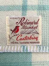 Load image into Gallery viewer, Pretty Mint and Cream SINGLE Robinwul New Zealand Wool Blanket