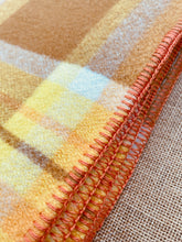 Load image into Gallery viewer, Retro Mustard Check THROW New Zealand Wool Blanket