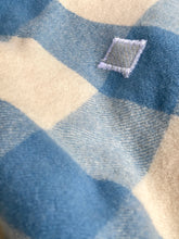 Load image into Gallery viewer, Petone Classic Blue & Cream Check DOUBLE New Zealand Wool Blanket