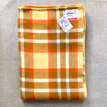Load image into Gallery viewer, Retro Gold, Olive and Orange Extra Long SINGLE 100% NZ Wool Blanket - Fresh Retro Love NZ Wool Blankets