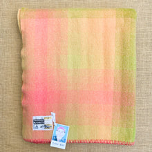 Load image into Gallery viewer, Subtle Coral Pink & Olive SINGLE Pure New Zealand Wool Blanket.