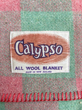 Load image into Gallery viewer, Mint and Rouge Check Calypso QUEEN New Zealand Wool Blanket