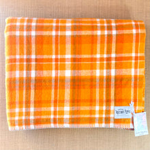 Load image into Gallery viewer, Ultra Thick & SoftBright Orange Check DOUBLE/KING NZ Wool blanket