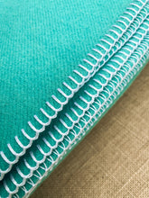 Load image into Gallery viewer, Bright Turquoise DOUBLE/QUEEN New Zealand Wool Blanket