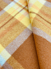 Load image into Gallery viewer, Retro Mustard Check THROW New Zealand Wool Blanket