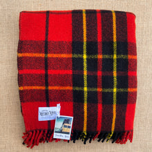 Load image into Gallery viewer, Cherry Red, Gold & Black TRAVEL RUG New Zealand Wool