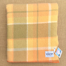 Load image into Gallery viewer, Apricot and Olive SINGLE New Zealand Wool Blanket.