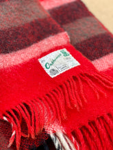 Load image into Gallery viewer, Bold Red & Black Check Onehunga TRAVEL RUG Collectible New Zealand Wool