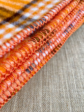 Load image into Gallery viewer, Ultra Thick & Soft Jaffa Orange Check Extra Large SINGLE NZ Wool blanket