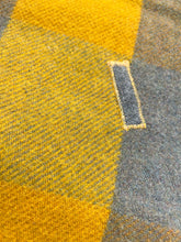 Load image into Gallery viewer, Grey/Mustard RARE Check Army Blanket SINGLE New Zealand Wool Blanket