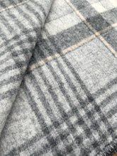Load image into Gallery viewer, Extra Thick Grey Check KING Onehunga NZ Wool Blanket