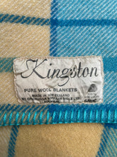 Load image into Gallery viewer, Turquoise & Butter SINGLE Pure New Zealand Wool Blanket.