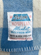 Load image into Gallery viewer, Petone Classic Blue & Cream Check DOUBLE New Zealand Wool Blanket