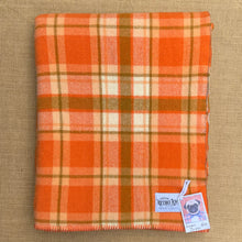 Load image into Gallery viewer, Retro Orange & Olive SINGLE NZ Wool blanket - Classic 70's