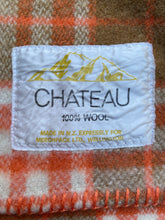 Load image into Gallery viewer, Bright Retro 70's Orange and Olive SINGLE New Zealand Wool Blanket