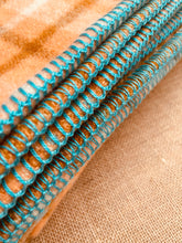 Load image into Gallery viewer, Poppa Twist! Melon, Mustard and Turquoise KING SINGLE Super Thick NZ Wool