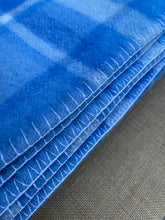 Load image into Gallery viewer, Super Soft & Thick KING SINGLE in Blue Check New Zealand Wool Blanket
