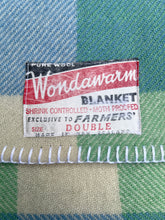 Load image into Gallery viewer, Green & Blue Lightweight SINGLE New Zealand Wool Blanket