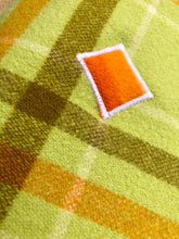 Load image into Gallery viewer, Retro Pistachio Green SINGLE bright with patch repair. Wondawarm! - Fresh Retro Love NZ Wool Blankets