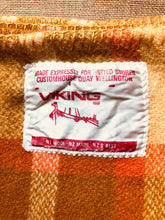 Load image into Gallery viewer, Retro Gold, Olive and Orange Extra Long SINGLE 100% NZ Wool Blanket - Fresh Retro Love NZ Wool Blankets