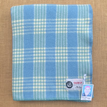 Load image into Gallery viewer, Thick Blue & Teal Check SINGLE Pure NZ Wool Blanket