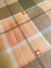 Load image into Gallery viewer, Apricot and Olive SINGLE New Zealand Wool Blanket.