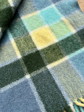 Load image into Gallery viewer, Gorgeous Teal & Green THROW New Zealand Wool Blanket