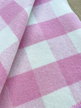 Load image into Gallery viewer, Sweet Pink & Cream KAIAPOI Check SINGLE New Zealand Wool Blanket