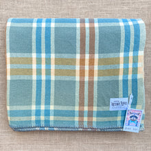 Load image into Gallery viewer, Distinguished Grey, Blue & Terracotta Check DOUBLE New Zealand Wool Blanket