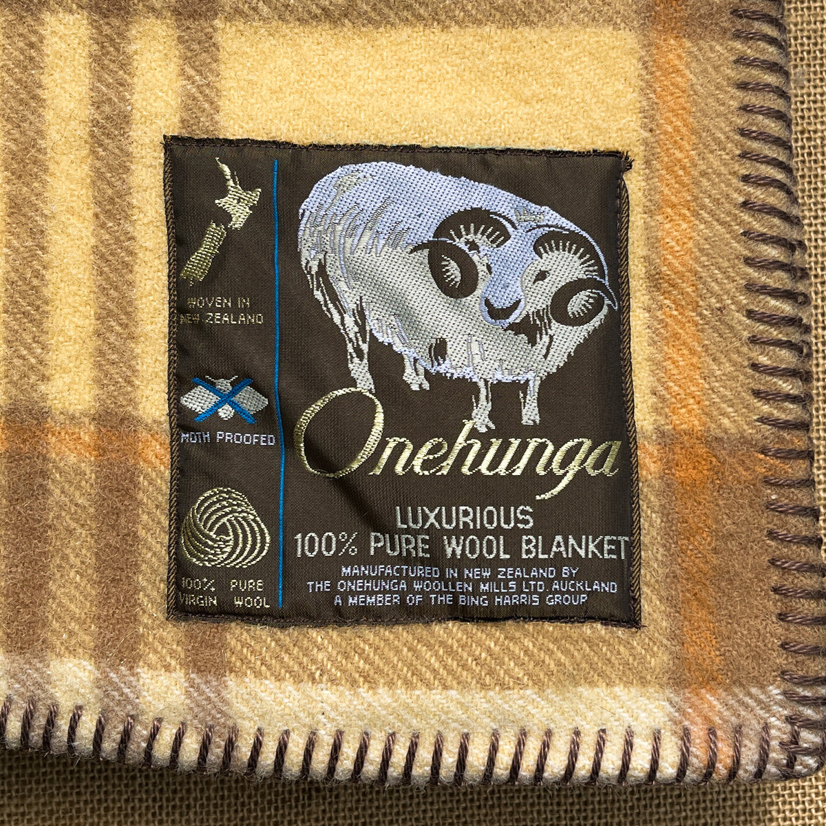 Thick Warm Browns KING SINGLE Wool Blanket Onehunga Woollen Mills