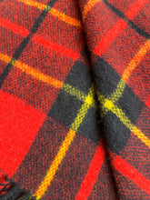 Load image into Gallery viewer, Cherry Red, Gold & Black TRAVEL RUG New Zealand Wool