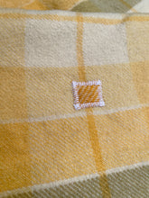 Load image into Gallery viewer, Butter Yellow & Olive DOUBLE/QUEEN New Zealand Wool Blanket