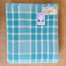 Load image into Gallery viewer, Happy Turquoise, soft and cosy SINGLE Pure Wool Blanket. Wanganui Woollen Mills