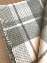 Load image into Gallery viewer, Moss Green & Cream SINGLE Pure Wool Blanket. - Fresh Retro Love NZ Wool Blankets