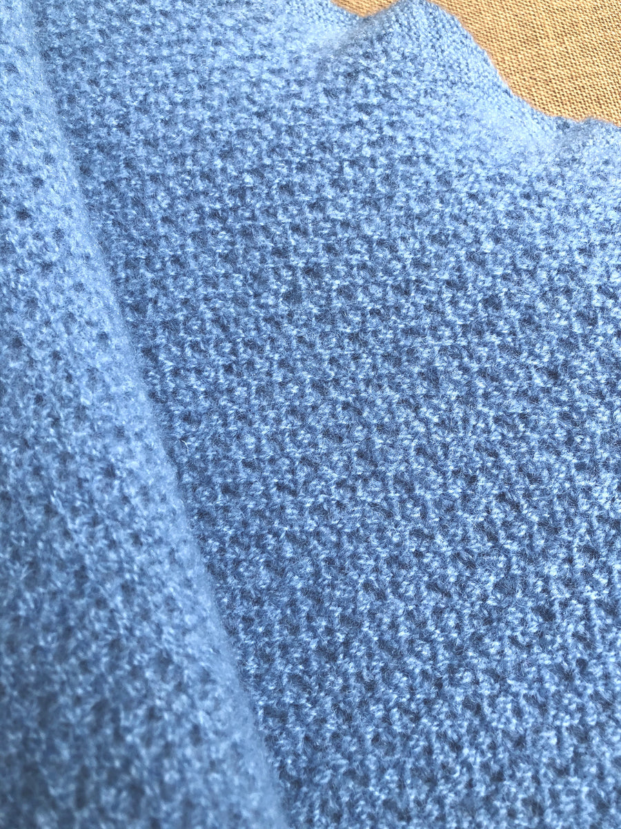 Cornflower Blue AIRCELL Onehunga SINGLE Wool Blanket Fresh Retro Love