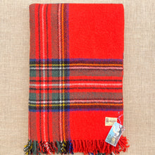 Load image into Gallery viewer, ROYAL STEWART Tartan with Onehunga Rainbow Tiki TRAVEL RUG New Zealand Wool