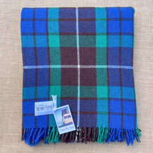 Load image into Gallery viewer, Smooth Blue & Green Classic TRAVEL RUG Pure Wool Blanket