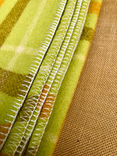 Load image into Gallery viewer, Retro Pistachio Green SINGLE bright with patch repair. Wondawarm! - Fresh Retro Love NZ Wool Blankets