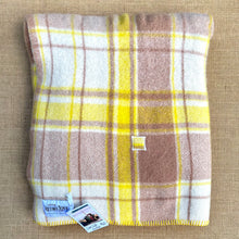 Load image into Gallery viewer, Super Soft Lemon & Taupe SINGLE New Zealand Wool Blanket