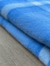 Load image into Gallery viewer, Super Soft & Thick KING SINGLE in Blue Check New Zealand Wool Blanket